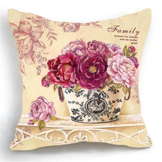 Luxury Flower Vase Cushion Cover Pillowcase - MaviGadget