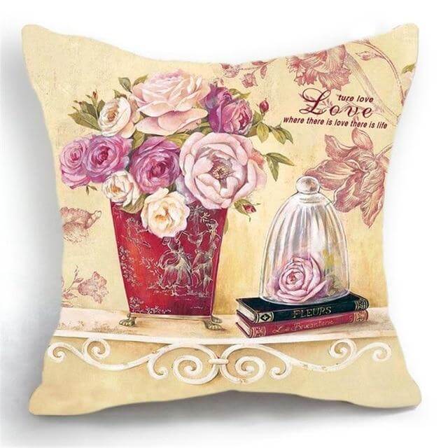 Luxury Flower Vase Cushion Cover Pillowcase - MaviGadget
