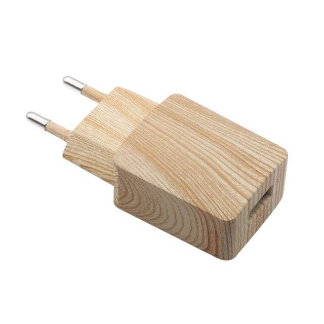 Wooden Single Fast USB Mobile Phone Charger - MaviGadget