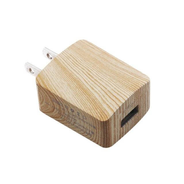 Wooden Single Fast USB Mobile Phone Charger - MaviGadget