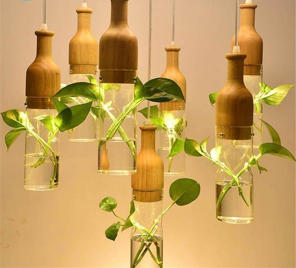Wooden Modern LED Plant Pendant Lights - MaviGadget