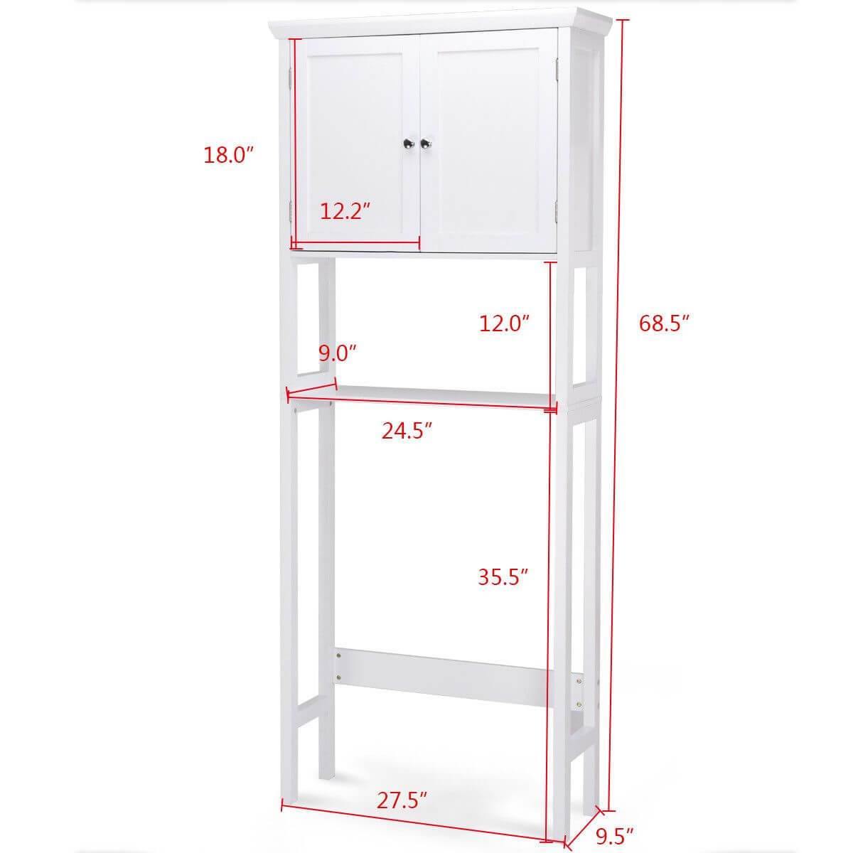 Toilet Storage Space Saver Towel Rack Shelf Modern Bathroom Cabinet Home - MaviGadget