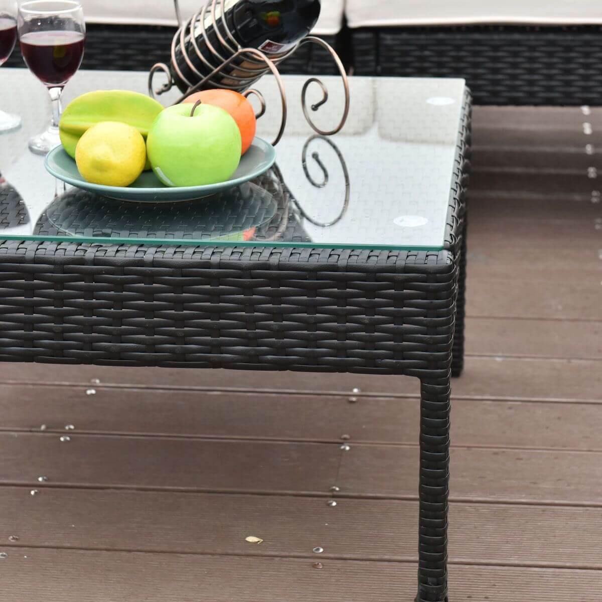 6 PCS Sofa Cushioned Garden Corner Couch Sofa Table Set - MaviGadget