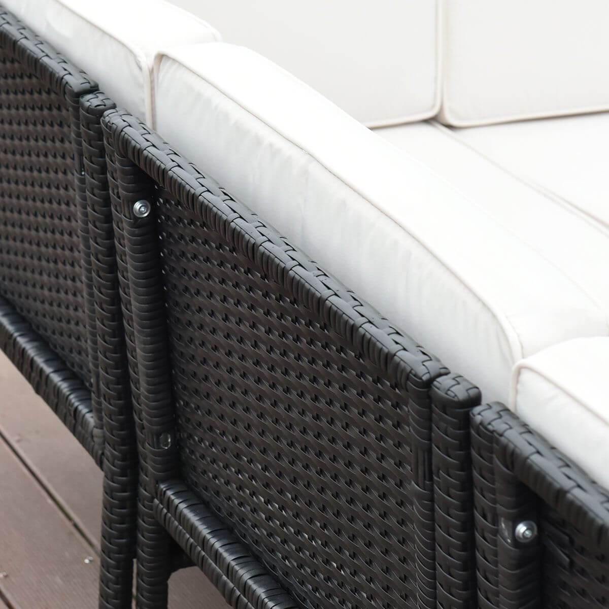 6 PCS Sofa Cushioned Garden Corner Couch Sofa Table Set - MaviGadget