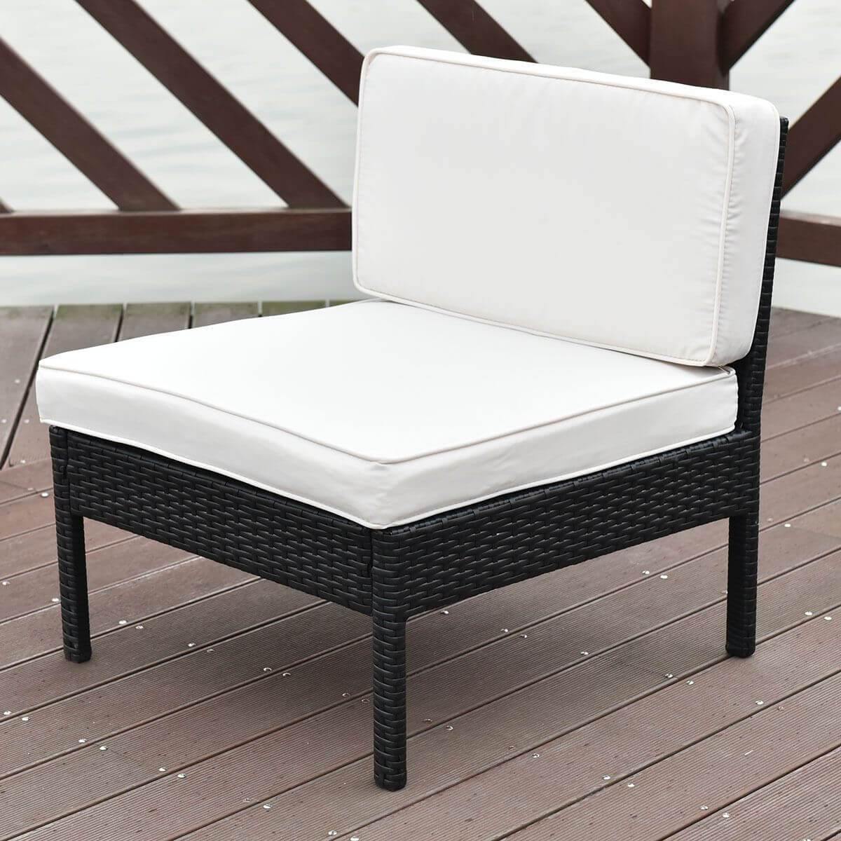 6 PCS Sofa Cushioned Garden Corner Couch Sofa Table Set - MaviGadget