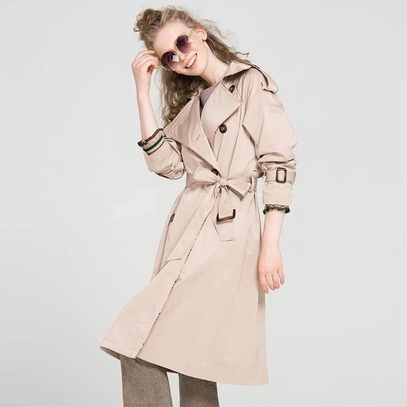 Autumn Fashion Modern Turn Down Collar Double Casual Long Trench - MaviGadget
