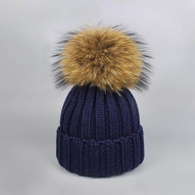 Pom Pom Beanie Warm Knitted Bobble Fur Pompom Hat and Scarf Set - MaviGadget