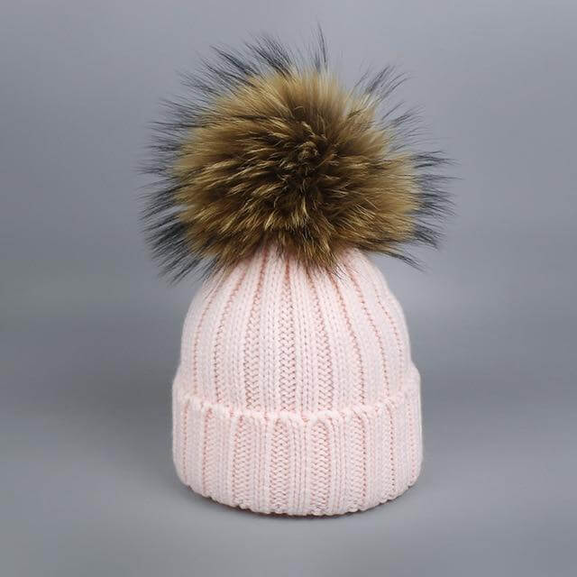 Pom Pom Beanie Warm Knitted Bobble Fur Pompom Hat and Scarf Set - MaviGadget