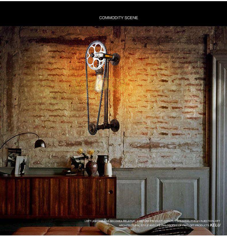 Vintage Loft Bicycle Gear Chain Lamp - MaviGadget