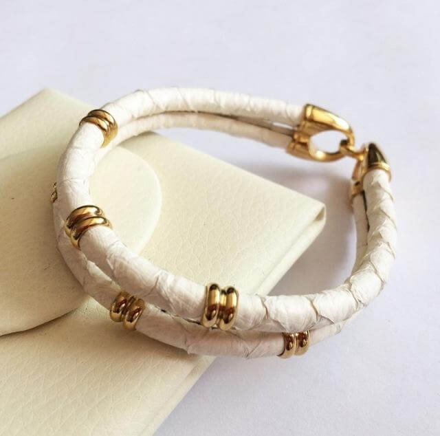 Black Python Skin Leather Bracelets - MaviGadget