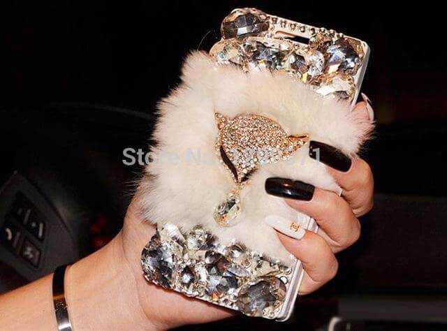 Rabbit Fur Leather Case For Iphone Models - MaviGadget