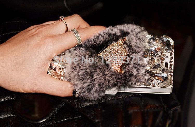 Rabbit Fur Leather Case For Iphone Models - MaviGadget