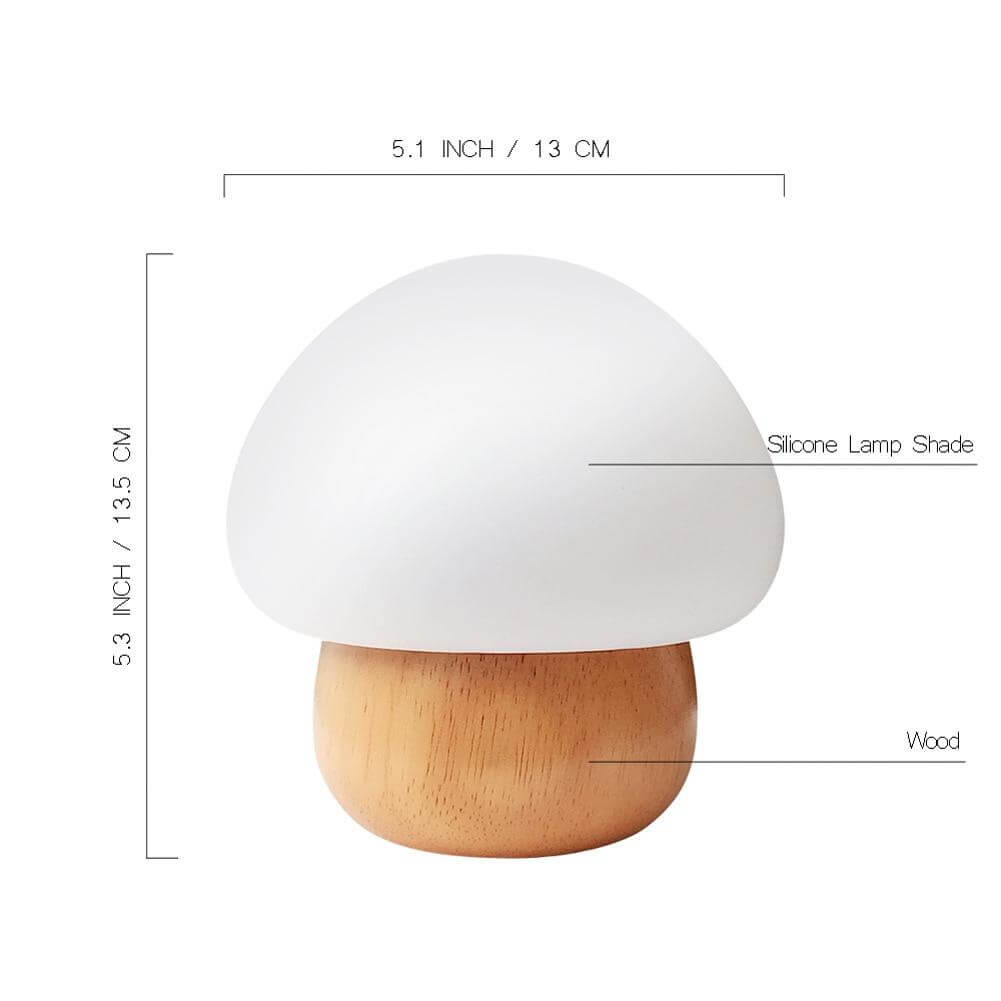 Wooden Mushroom Led Night Lamp - MaviGadget