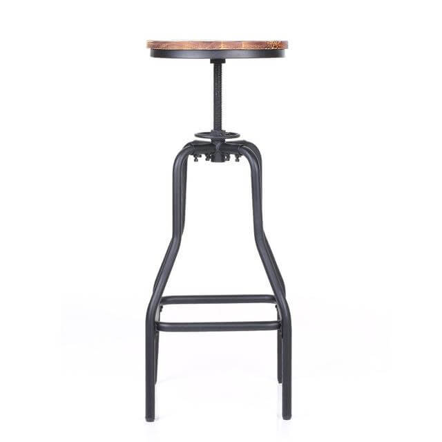Natural Pinewood Height Adjustable Swivel Bar Stool - MaviGadget