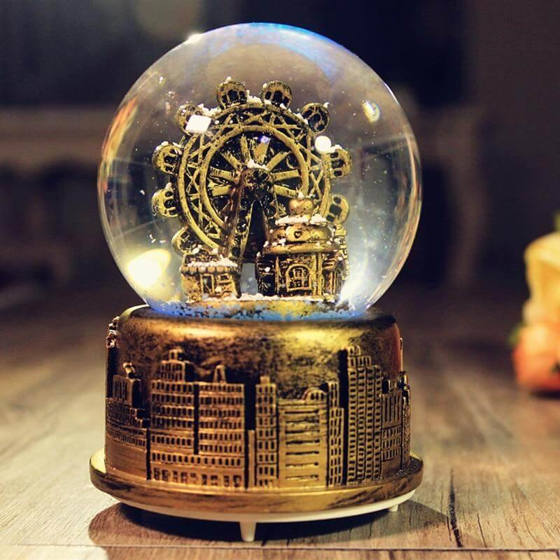 Creative LED Crystal Ball Music Box Glowing light Night Decor - MaviGadget