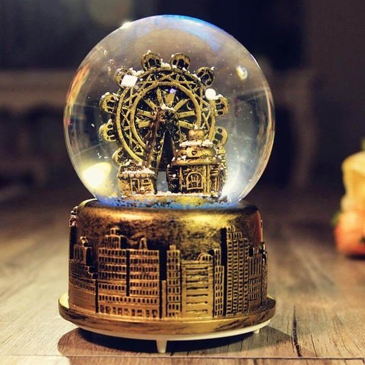 Creative LED Crystal Ball Music Box Glowing light Night Decor - MaviGadget