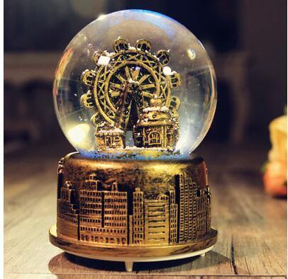 Creative LED Crystal Ball Music Box Glowing light Night Decor - MaviGadget