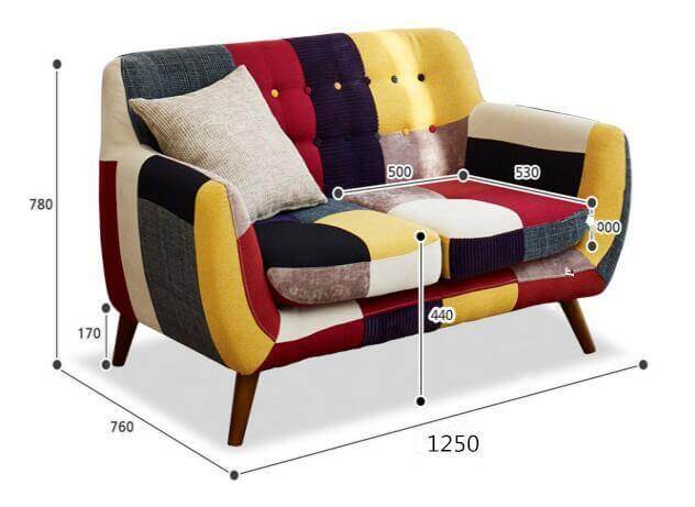 Contemporary Colorful Cute Modern Double Sofa Couch - MaviGadget