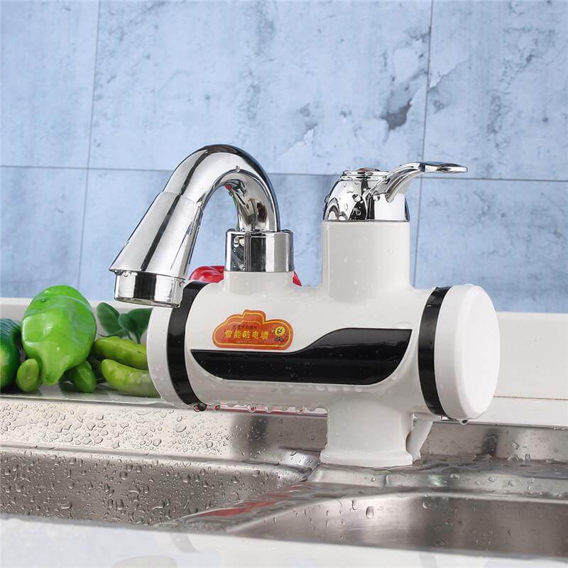 Mounted Plastics Deck White LED Digital Tankless Electric Instant Faucet - MaviGadget