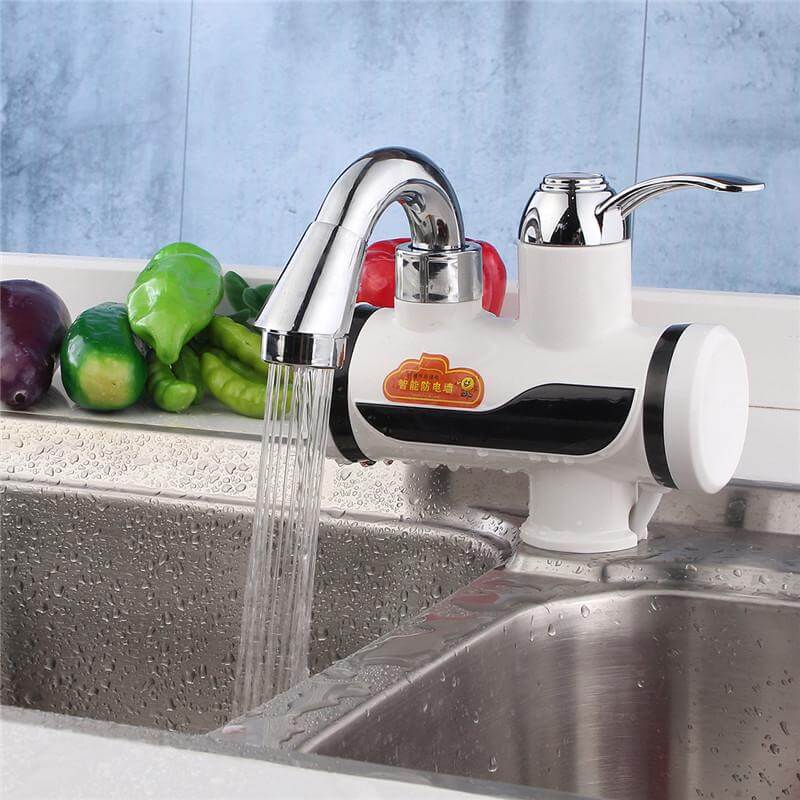 Mounted Plastics Deck White LED Digital Tankless Electric Instant Faucet - MaviGadget