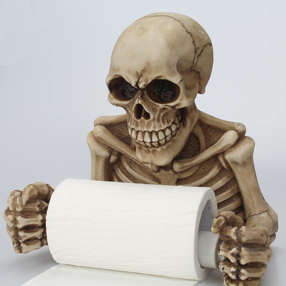 Gothic Skull Toilet Paper Holder Rack - MaviGadget