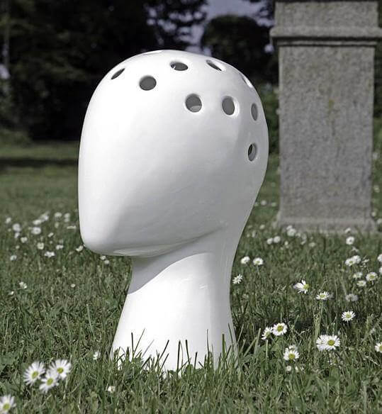 Creative Human Head White Black Decorative Ceramic Vase - MaviGadget