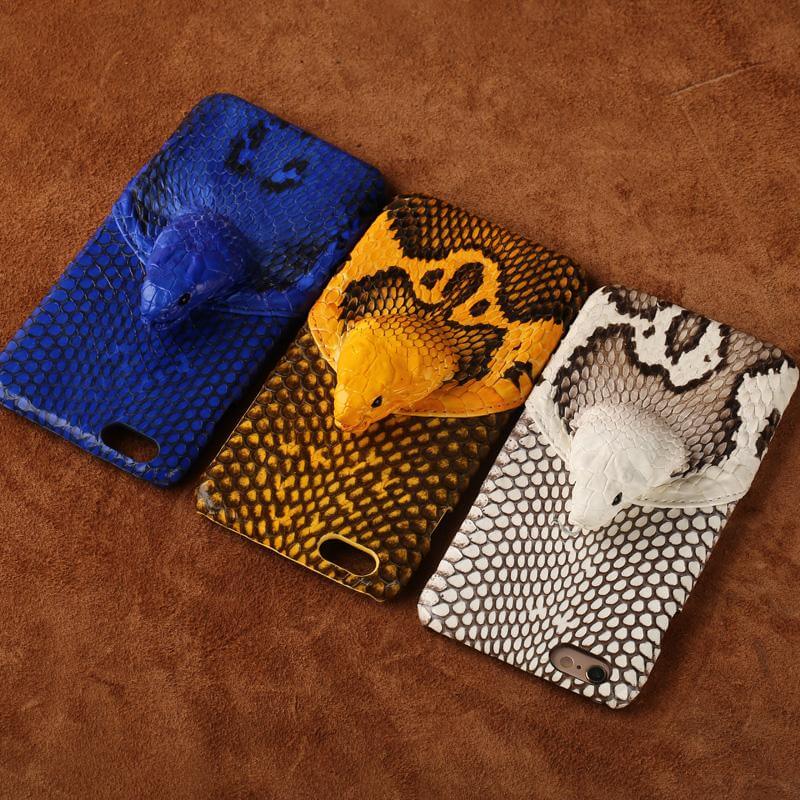 Custom Real Snake Skin Iphone Cases with Snake Head design - MaviGadget