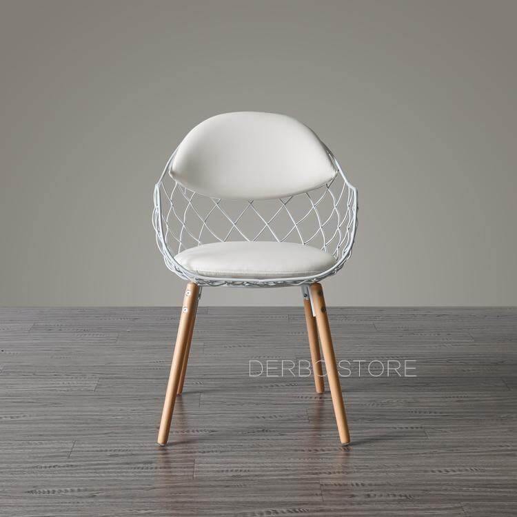 Modern Luxury Design Metal Steel Chair with Wooden legs - MaviGadget
