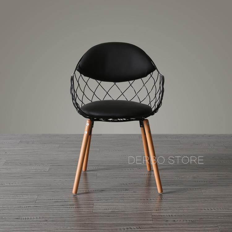 Modern Luxury Design Metal Steel Chair with Wooden legs - MaviGadget