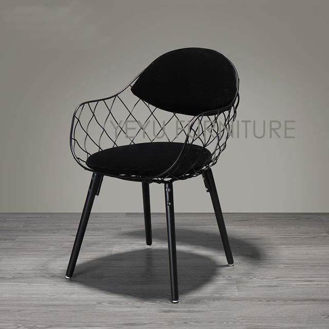 Modern Luxury Design Metal Steel Chair with Wooden legs - MaviGadget