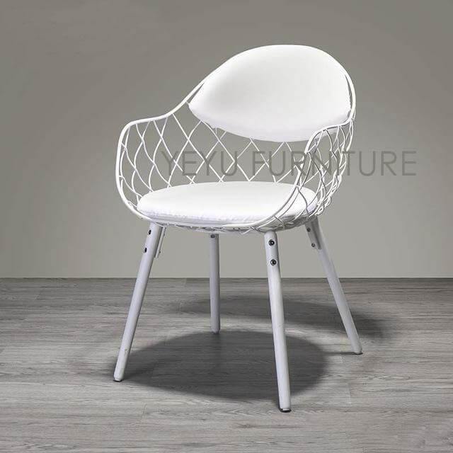 Modern Luxury Design Metal Steel Chair with Wooden legs - MaviGadget