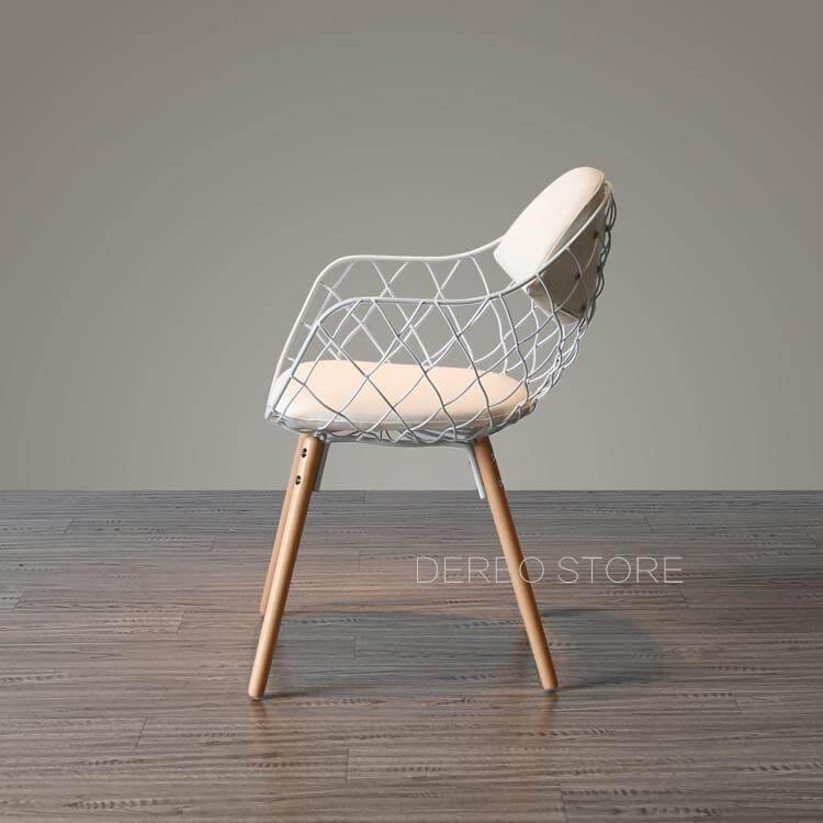 Modern Luxury Design Metal Steel Chair with Wooden legs - MaviGadget
