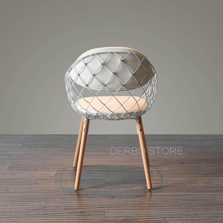 Modern Luxury Design Metal Steel Chair with Wooden legs - MaviGadget