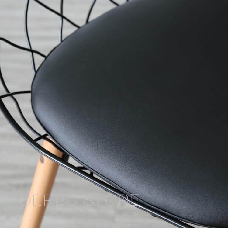 Modern Luxury Design Metal Steel Chair with Wooden legs - MaviGadget