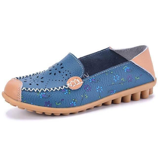 Leather Flat Loafers Ballet Shoes - MaviGadget