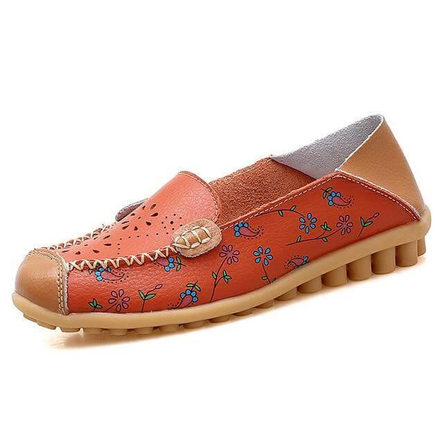 Leather Flat Loafers Ballet Shoes - MaviGadget