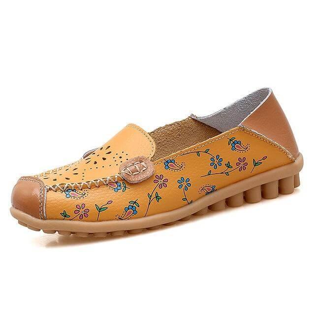 Leather Flat Loafers Ballet Shoes - MaviGadget
