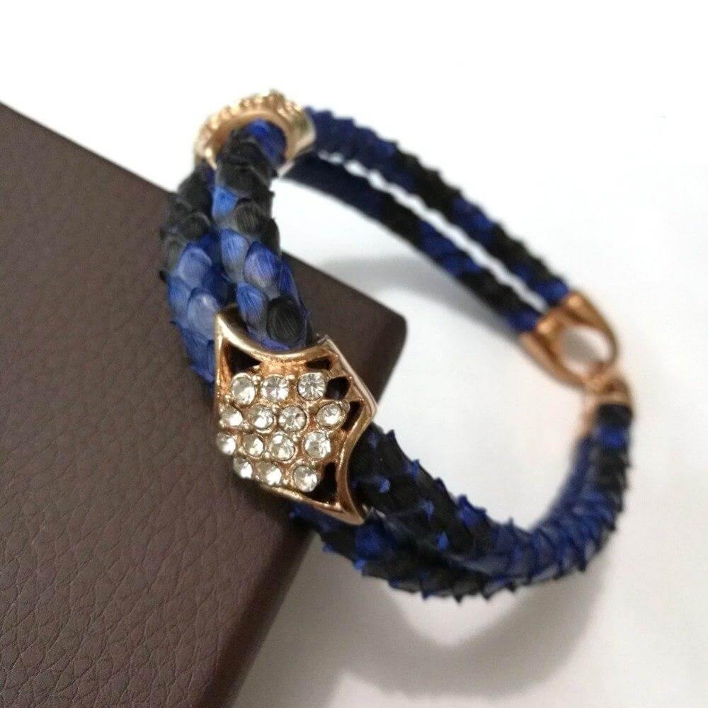 Luxury Python Snake Leather  Bracelets with Gold Steel - MaviGadget