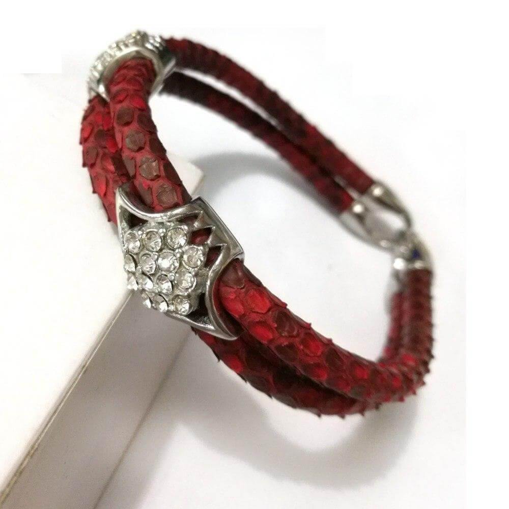Luxury Python Snake Leather  Bracelets with Gold Steel - MaviGadget