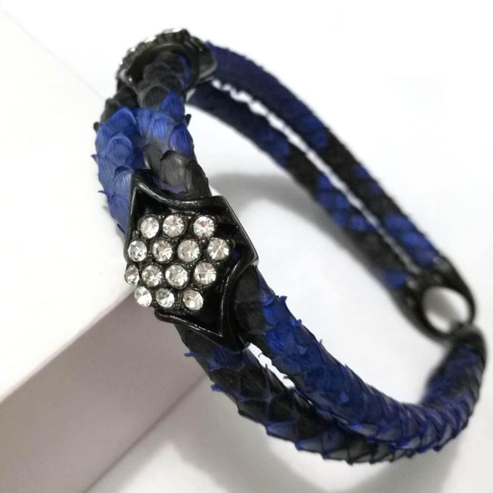 Luxury Python Snake Leather  Bracelets with Gold Steel - MaviGadget