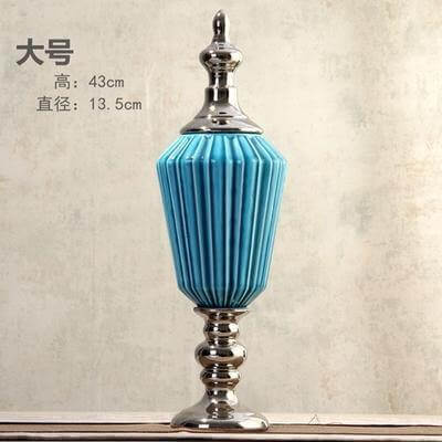 Vintage Blue Ceramic Creative General Candy Jars - MaviGadget