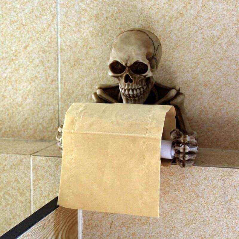 Gothic Skull Toilet Paper Holder Rack - MaviGadget