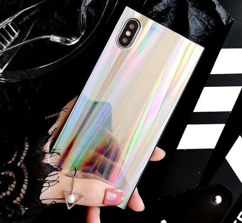 Colorful Rainbow Shining Colorful Square Cases for Iphone Models(6,7,8,x,xs,xr) - MaviGadget