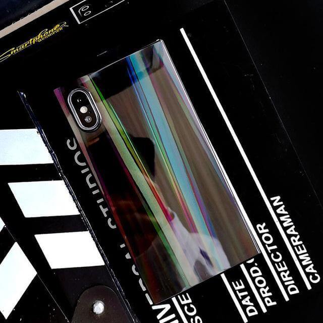 Colorful Rainbow Shining Colorful Square Cases for Iphone Models(6,7,8,x,xs,xr) - MaviGadget