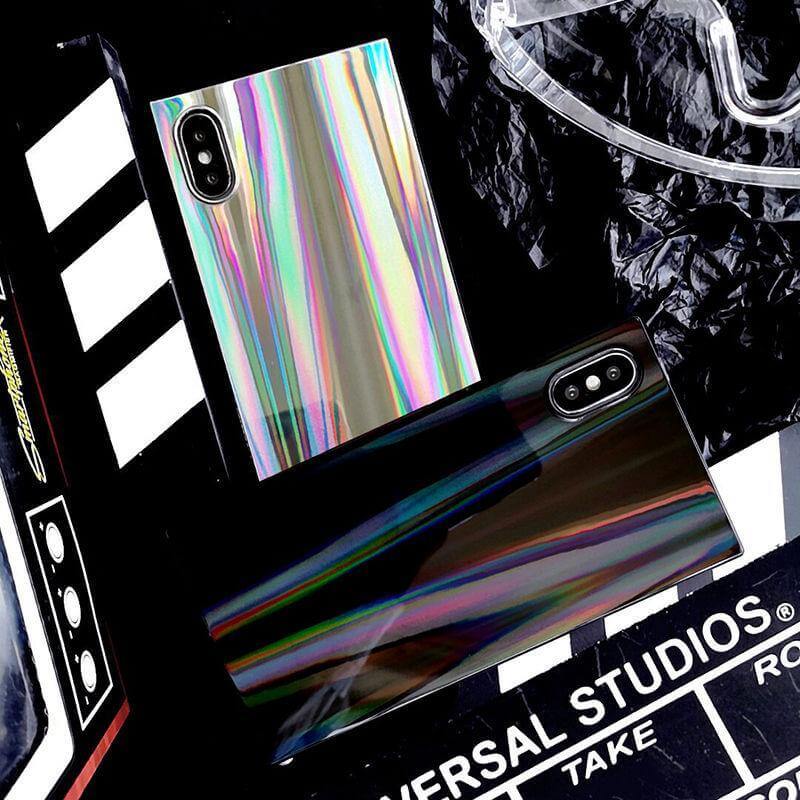Colorful Rainbow Shining Colorful Square Cases for Iphone Models(6,7,8,x,xs,xr) - MaviGadget