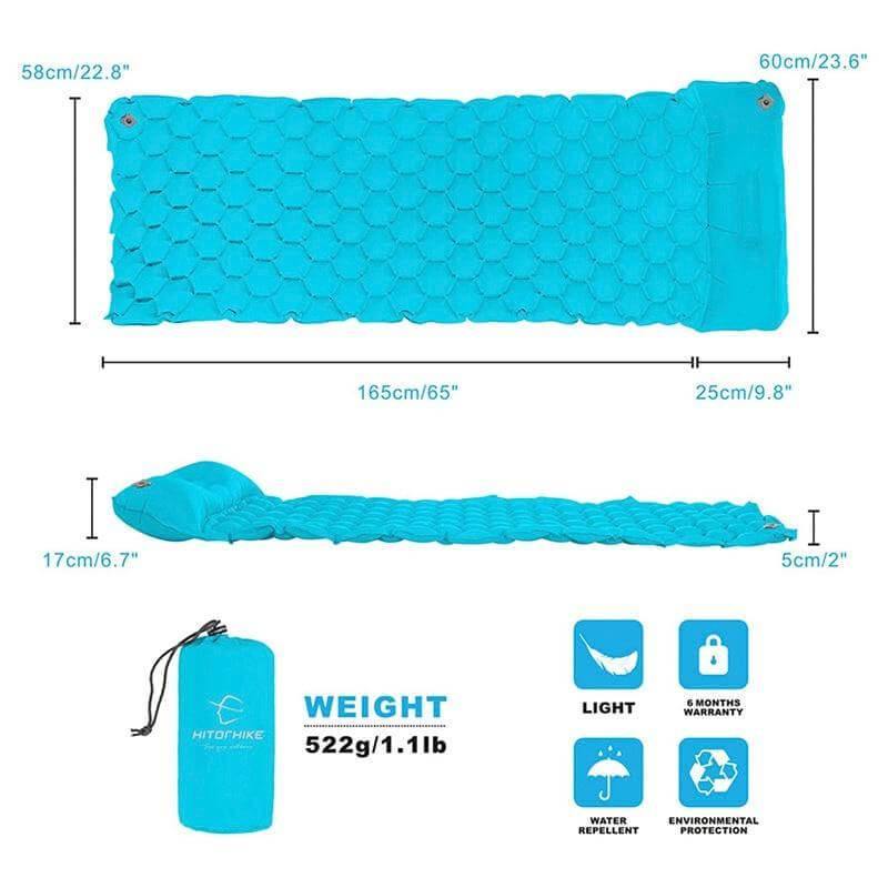 Inflatable Sleeping Camping Pad Mat With Pillow - MaviGadget
