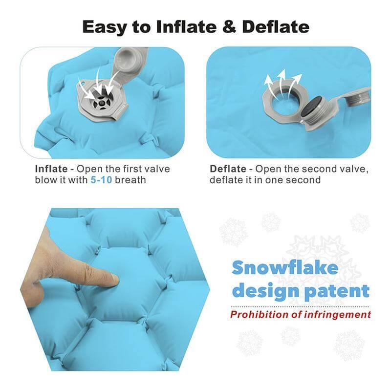 Inflatable Sleeping Camping Pad Mat With Pillow - MaviGadget