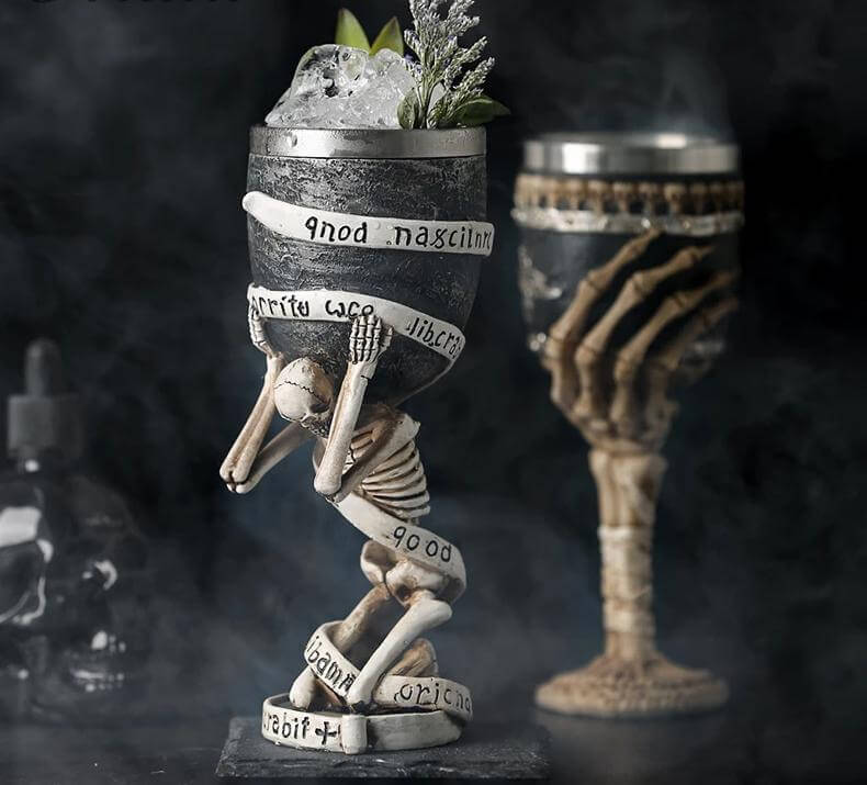 Stainless Steel Skull Gothic Goblet Cocktail Glass - MaviGadget