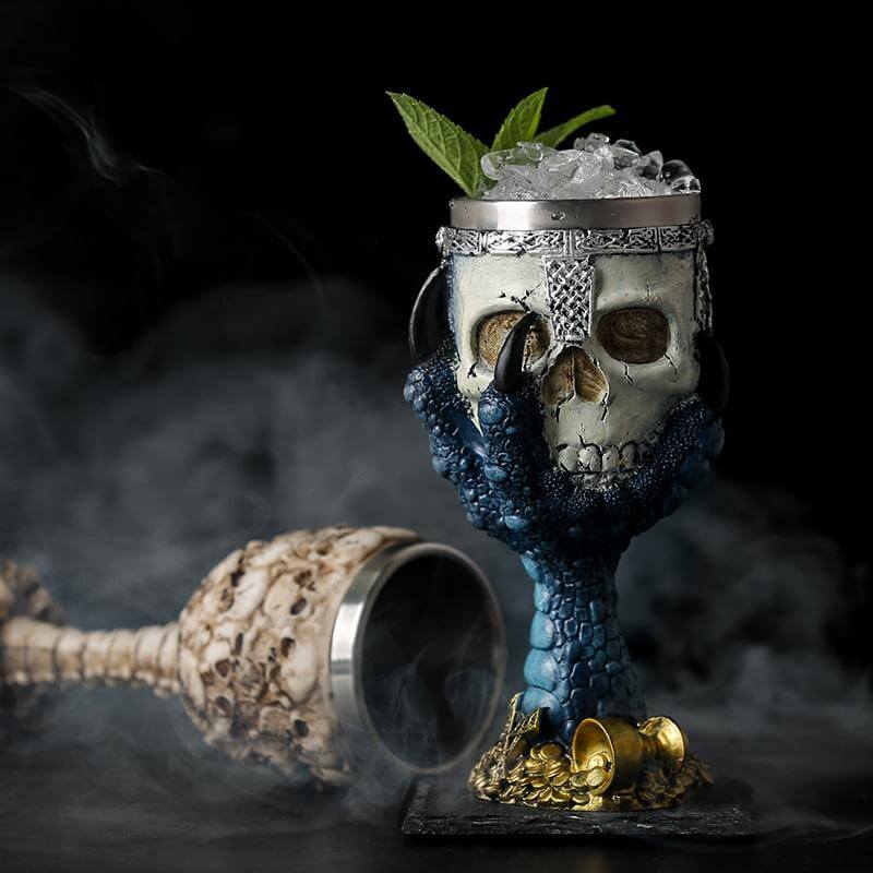 Stainless Steel Skull Gothic Goblet Cocktail Glass - MaviGadget