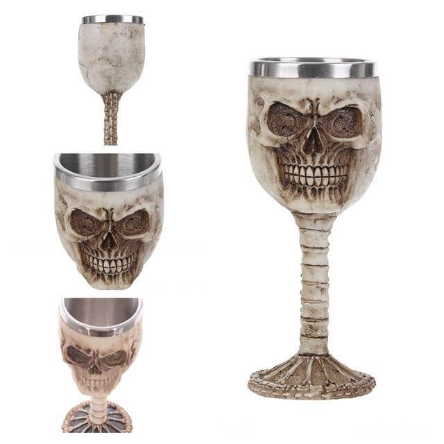 Stainless Steel Skull Gothic Goblet Cocktail Glass - MaviGadget